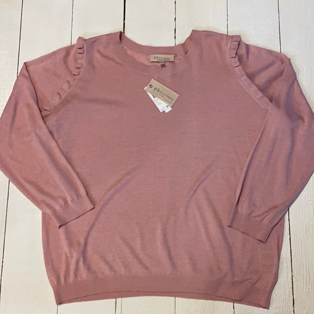 Philosophy Soft  Pink  Lightweight Summer Sweater Size 2X NWT